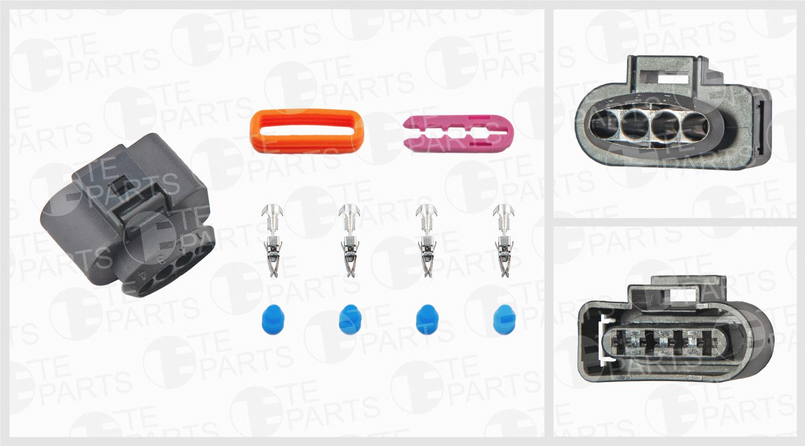 Разъем 4х контактный (4-pin/4 уплотнения/уплотнение/фиксатор) 7747244