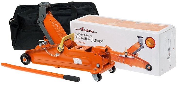 Домкрат 3т подкатной MIN-135 MAX-390 мм в сумке AJ-3F-390P