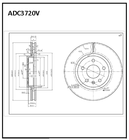 Диск тормозной передний вентилируемый Kaiyi E5 1.5 2021-/Omoda S5 1.5 2020- ADC3720V