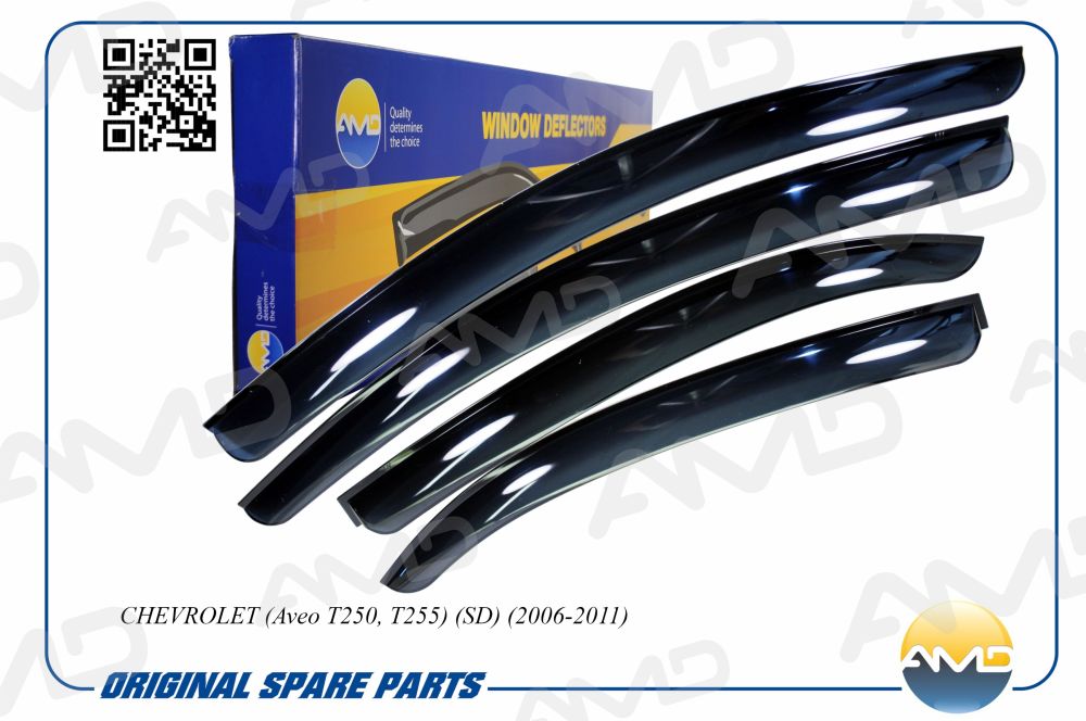 Дефлекторы окон Black к-т Chevrolet Aveo Sedan 06-11 AMDDK445
