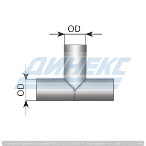 Труба глушителя Т-образная D=101,6 mm нерж. 91703