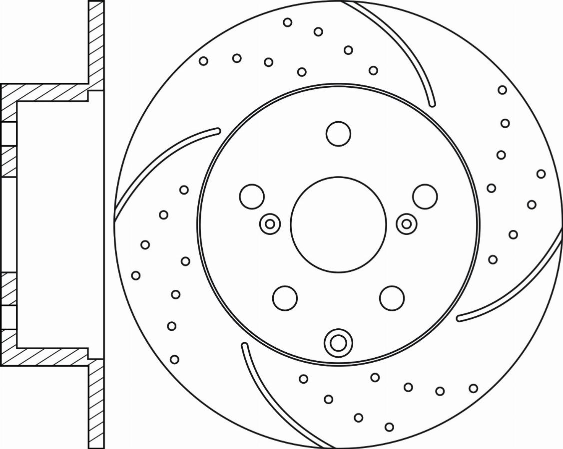 Диск тормозной задний перфорированный Toyota Crown 95-01/Mark II/Chaser X90/100 92-01 RN1487DSET