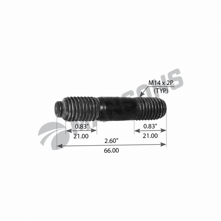 Шпилька M14*65 полуоси Volvo FL6/FE/VM/B7/9/11/12/13 900.118