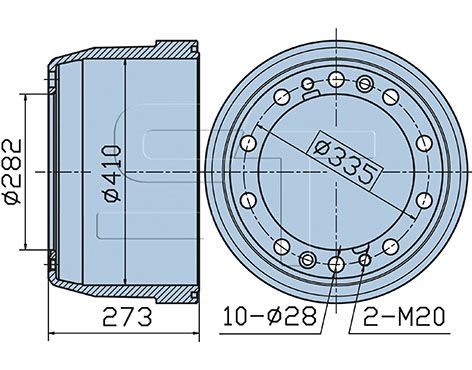 Барабан тормозной 410*200*273 Volvo 030904004090