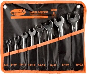 Набор ключей рожковых 6-22мм 8 шт. 32081