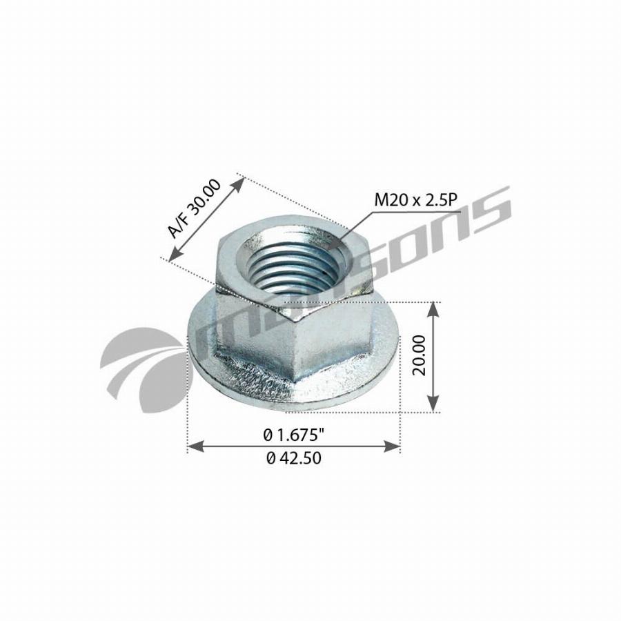 Гайка амортизатора M20*1.5 Iveco 750.010