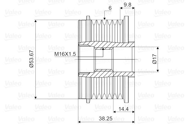 Шкив генератора обгонный Opel Corsa/Astra/Insignia/Antara 1.4-1.8i 06> 588028