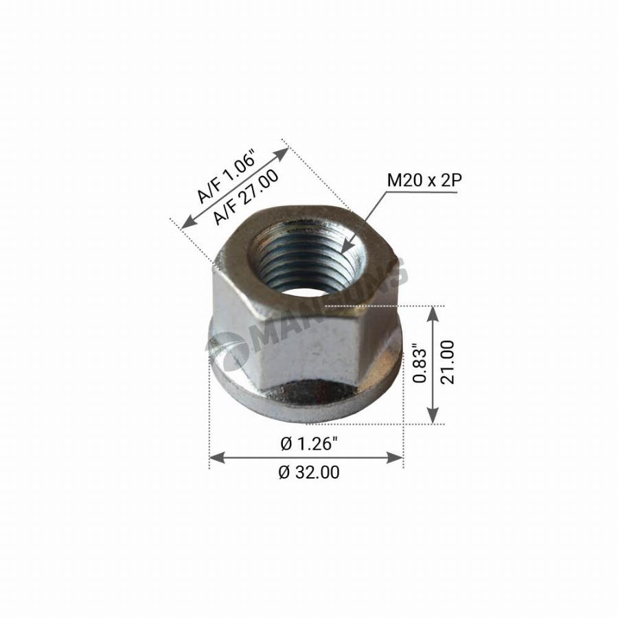 Гайка колесная M20*2 BPW 790186