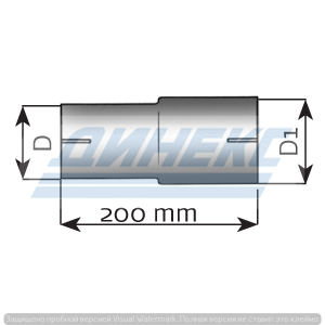 Переходник глушителя D=102,1/114,8 mm ID/ID 93713