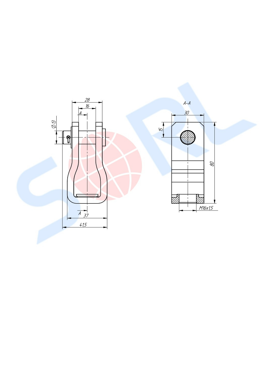 Вилка тормозной камеры короткая с монтажным к-том DAF 35308880269